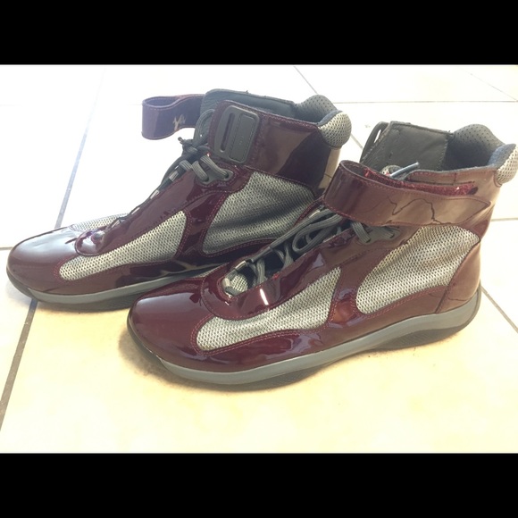 prada shoes burgundy
